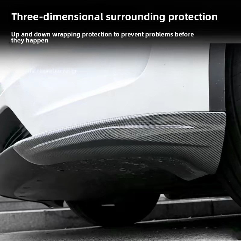 [Aisen] Front Bumper Protector Lip Corner Guard Anti-Scratch Bumper Winglet Spoiler for Tesla Model 3 Highland Model Y Juniper （Premium Luxury High-Toughness Automotive ABS 2-Piece Set）