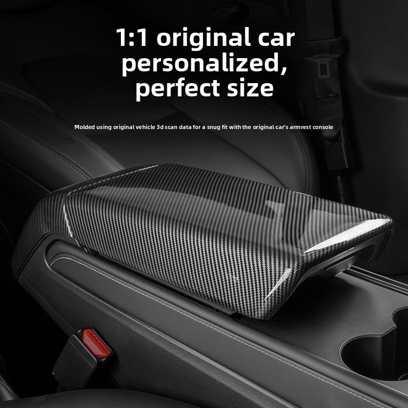 [Aisen] Center Console Armrest Box Lid Cover Protector Trim for Tesla Model 3 Highland Model Y Juniper 2024–2026+ (Premium Anti-Scratch ABS, 1-Piece Shell)