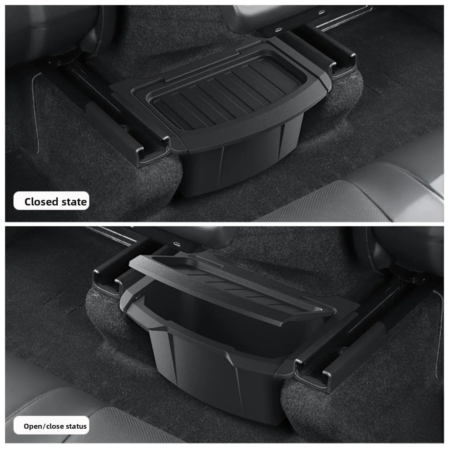 [Aisen] Center Console Armrest Organizer Rear Seat Hidden Storage Box for Tesla Model Y Juniper 2025+ (Premium Shockproof Silicone, Anti-Rattle 1-Pack)
