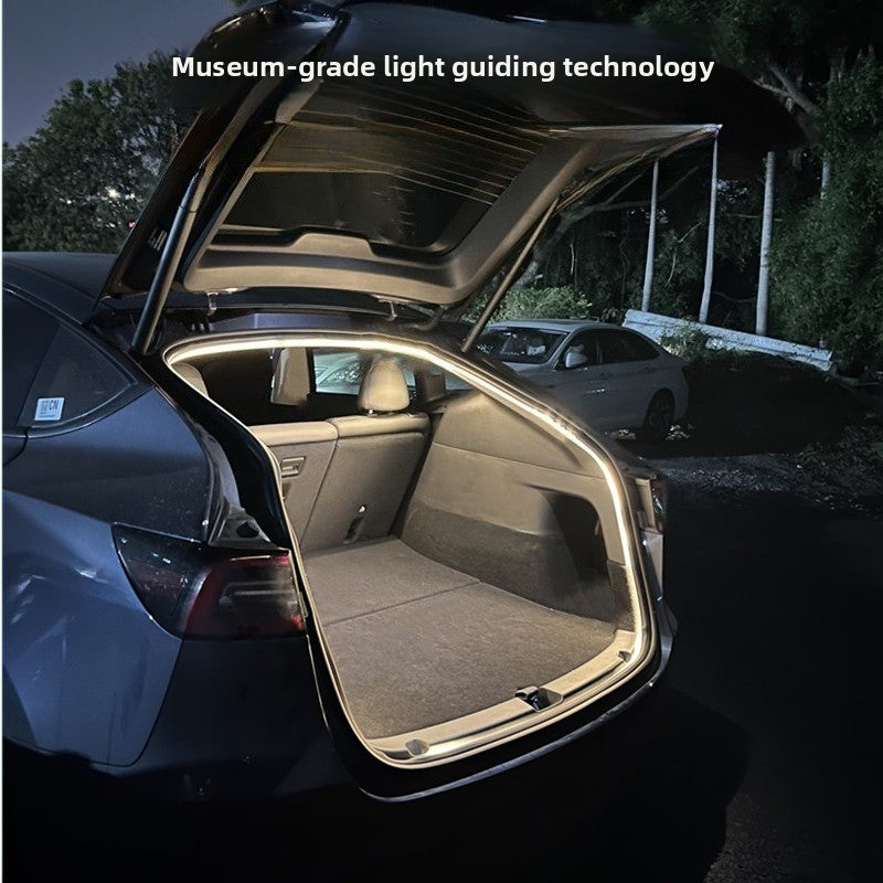 [Aisen] trunk LED strip cargo area atmosphere lighting, used for Tesla Y 2021+ (flexible silicone and efficient LED matrix, 1 warm white).