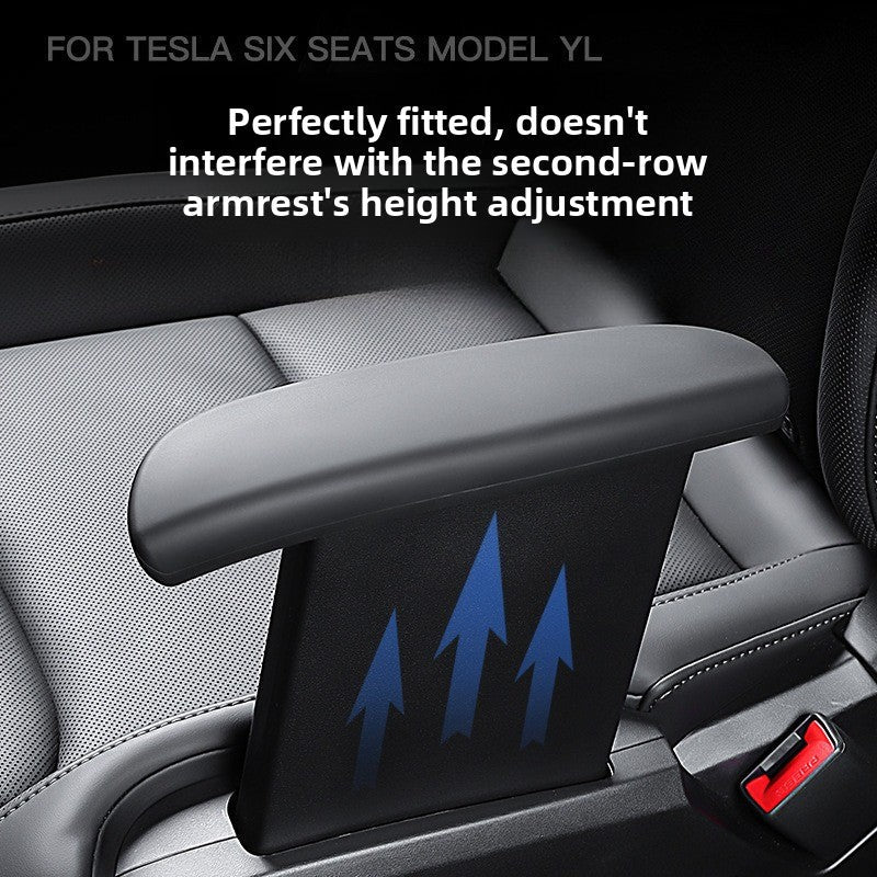 [Aisen] Waterproof Silicone Rear Armrest Cover for Tesla Model Y 6-Seater (Premium Anti-Scratch Seat Protector, Tactical Black 2PCS)