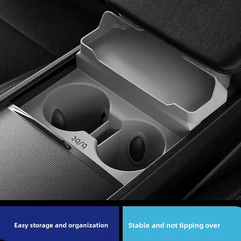 [Aisen] Center Console Cup Holder Insert Organizer Tray for Tesla Model 3 Highland Model Y Juniper (Premium Dust-Proof Liquid Silicone, Anti-Rattle Waterproof 1-Pack)