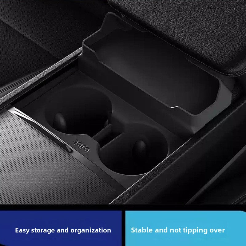 [Aisen] Center Console Cup Holder Insert Organizer Tray for Tesla Model 3 Highland Model Y Juniper (Premium Dust-Proof Liquid Silicone, Anti-Rattle Waterproof 1-Pack)