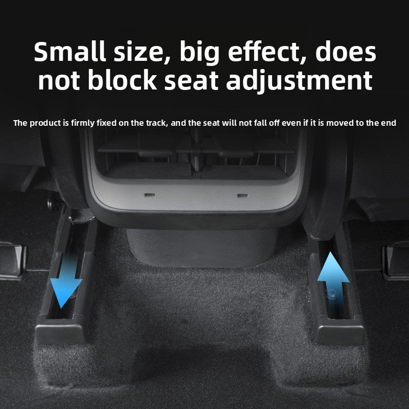 [Aisen] Seat Slide Rail Anti-Kick Protector Track Edge Guard Plug for Tesla Model Y Juniper Model 3 Highland (Premium Flexible TPE Matrix, Matte Black 4PCS)