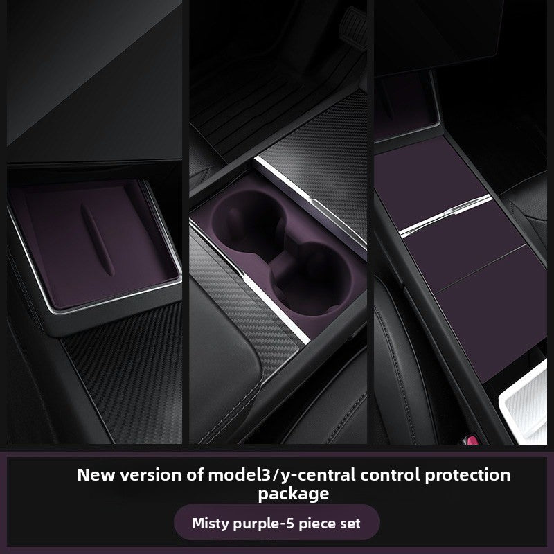 [Aisen] Haze Raspberry Purple Silicone Wireless Charger Mat for Tesla Model Y Juniper & Model 3 Highland (Premium Liquid Silicone, Anti-Slip Dust Protector)