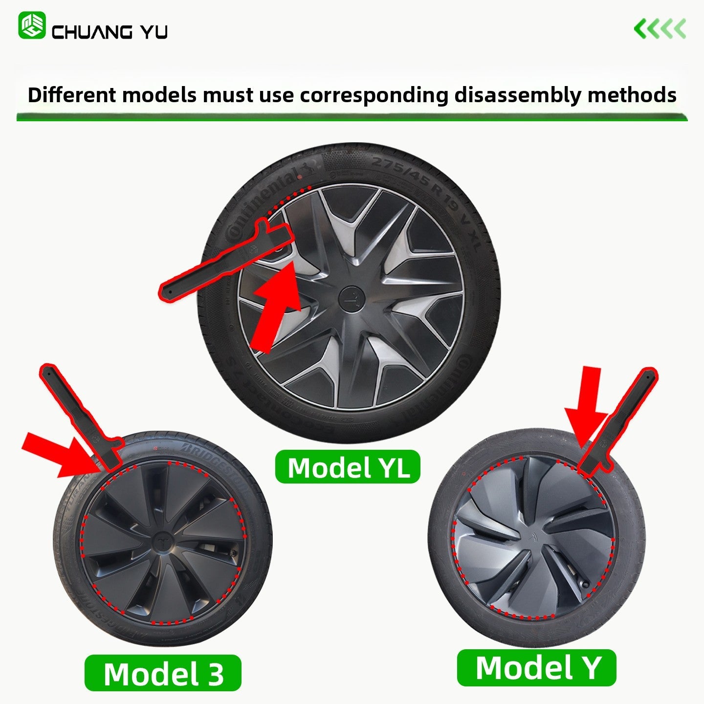 [Aisen] Hubcap Removal Tool Pry Bar Wheel Cover Repair Puller for Tesla Model 3 Model Y Model S Model X