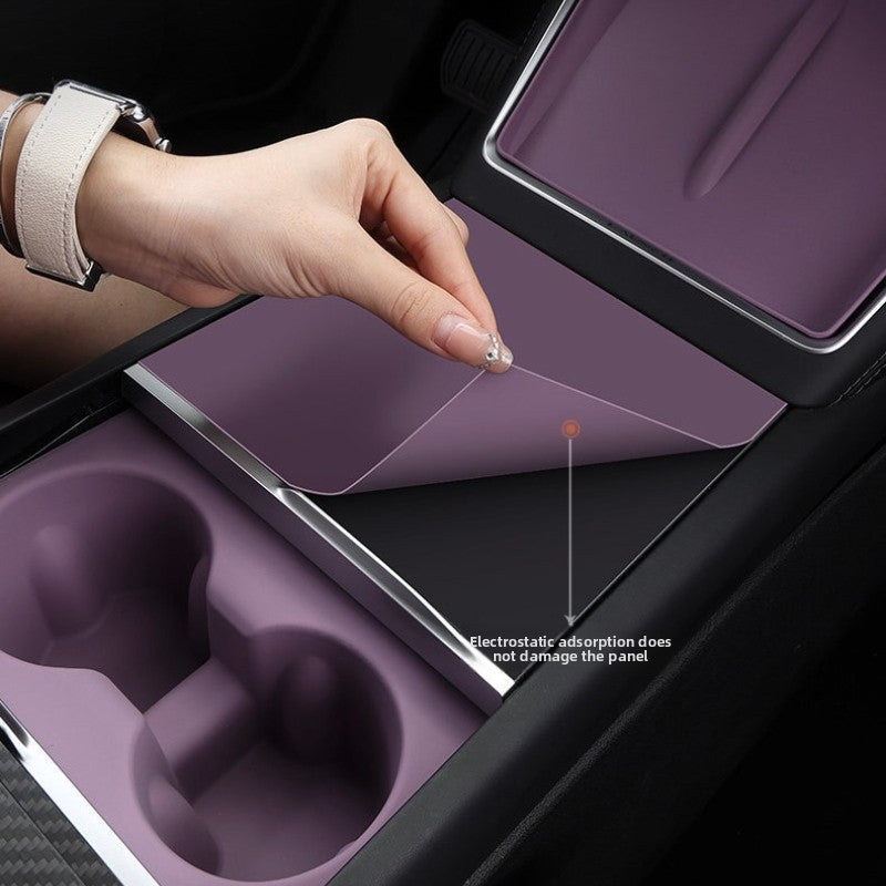 [Aisen] Haze Raspberry Purple Silicone Wireless Charger Mat for Tesla Model Y Juniper & Model 3 Highland (Premium Liquid Silicone, Anti-Slip Dust Protector)