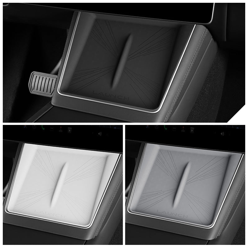 [Aisen] Center Console Wireless Charging Pad Silicone Cover Anti-Slip Dual Wireless Charger Mat for Tesla Model 3 Highland & Model Y Juniper
