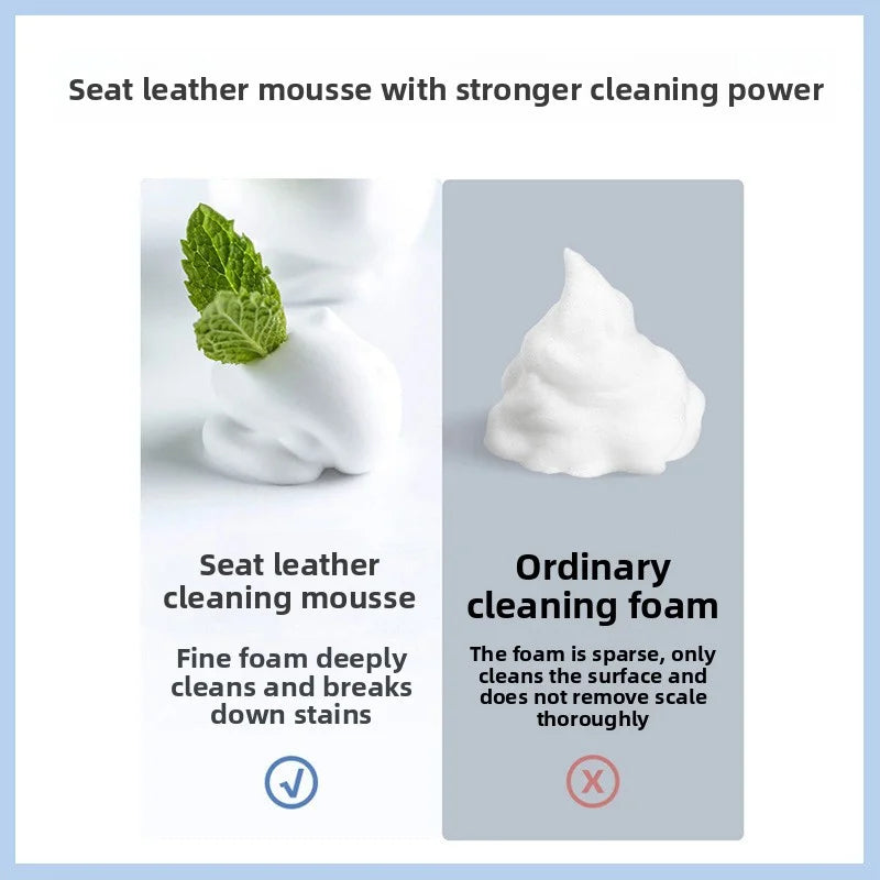 [Aisen] Multifunctional Leather Interior Cleaning Mousse Car Seat Stain Remover for Tesla Model 3 Y S X (Eco-Friendly Neutral Foam, 300ml 1-Pack)