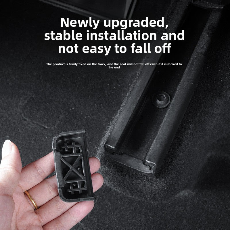 [Aisen] Seat Slide Rail Anti-Kick Protector Track Edge Guard Plug for Tesla Model Y Juniper Model 3 Highland (Premium Flexible TPE Matrix, Matte Black 4PCS)
