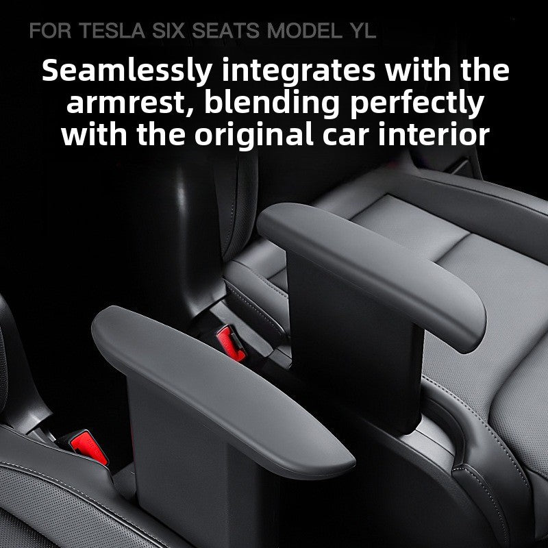 [Aisen] Waterproof Silicone Rear Armrest Cover for Tesla Model Y 6-Seater (Premium Anti-Scratch Seat Protector, Tactical Black 2PCS)