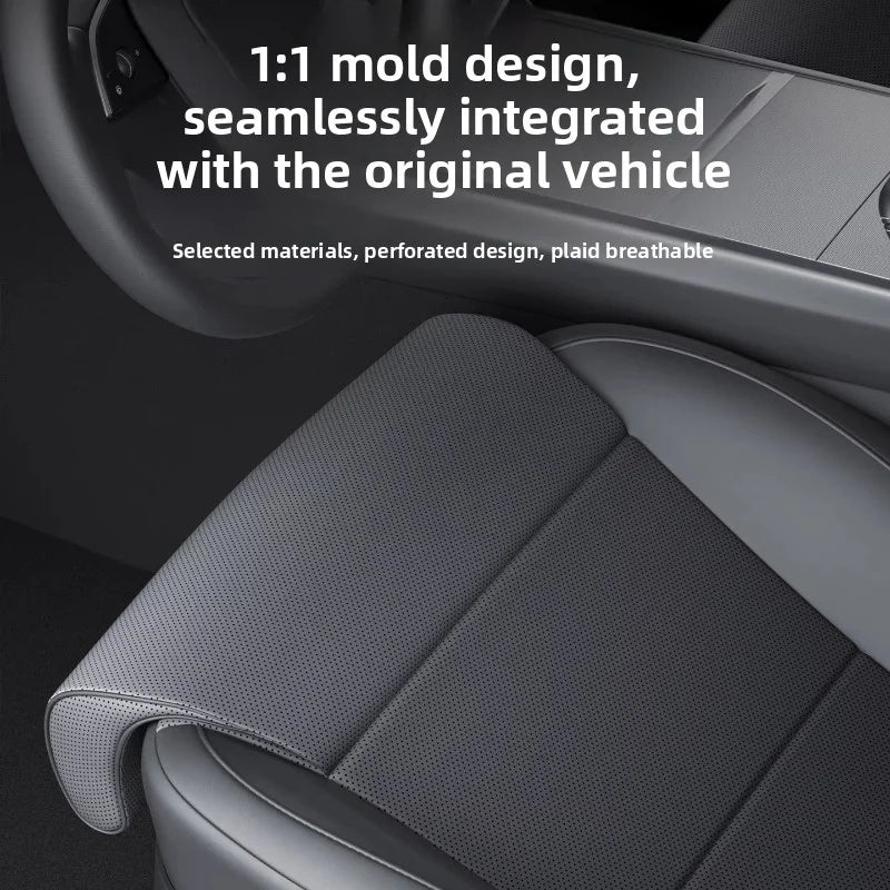 [Aisen] for Tesla Model 3 Highland Model Y Juniper Front Seat Leg Support Cushion Integrated Extended Footrest Memory Foam PU Leather Car Seat Comfort Accessory