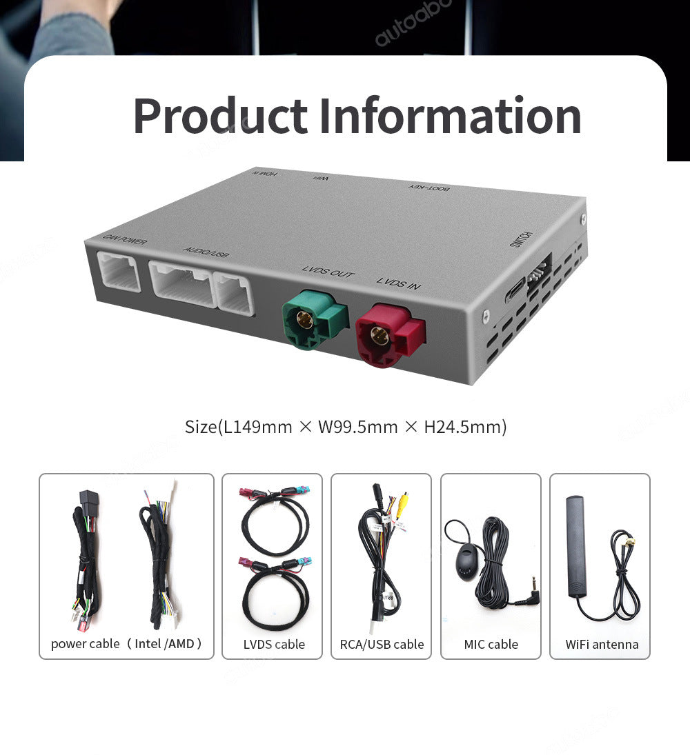 [Aisen] Wireless CarPlay Android Auto Adapter Smart Infotainment Interconnect Box for Tesla Model 3 Model Y 2019-2024