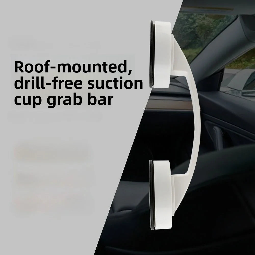 [Aisen] for Tesla Model 3 Model Y Model S Model X Roof Handle Suction Cup Grab Handle No-Drill Installation ABS Silicone Interior Assist Grip Accessory