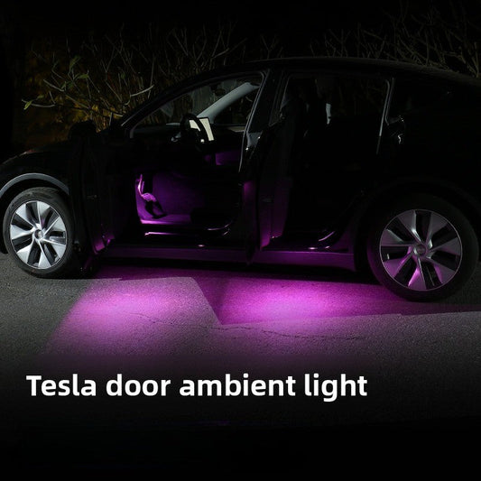 [Aisen] for Tesla model 3 model y model s model x 2021+welcome light (advanced fire-proof PC and high-output LED matrix, super bright 4 pieces)