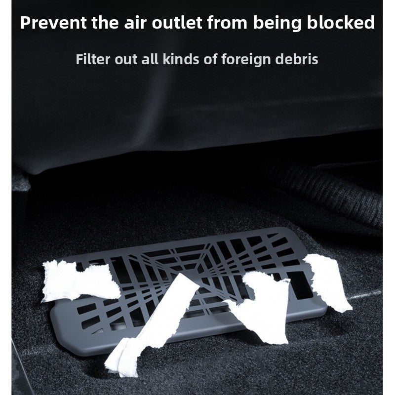 [Aisen] Under Seat Air Vent Cover Mesh Outlet Protector for Tesla Model 3 Highland (Premium High-Density Mesh Polymer, Anti-Clogging 2-Piece Set)