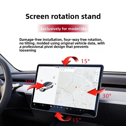 [Aisen] 4-Direction Screen Swivel Mount for Tesla Model 3 & Model Y 2017-2026 (Heavy-Duty Aluminum, Left Right Up Down)