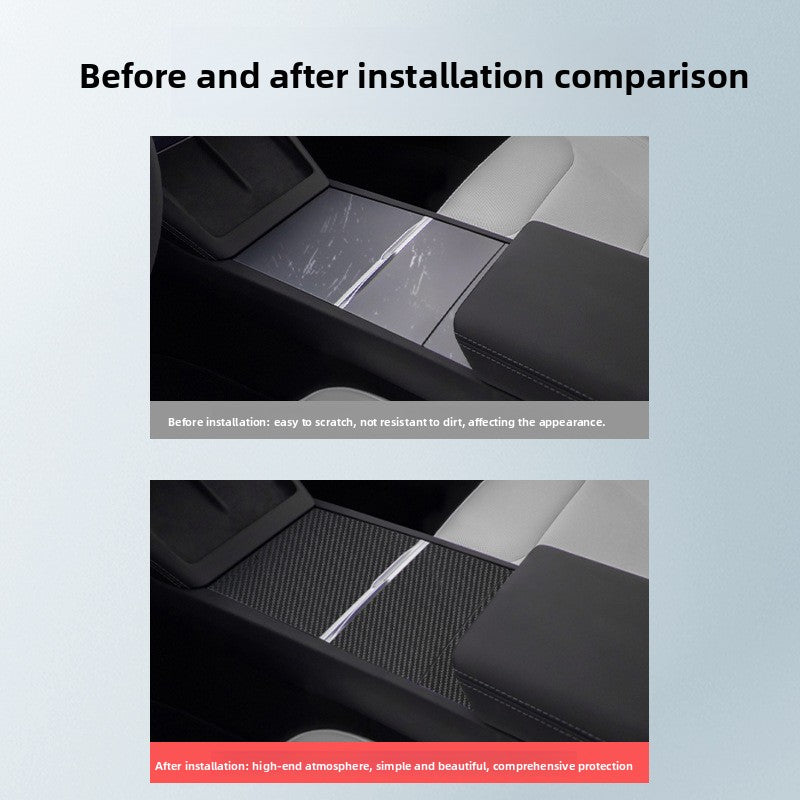[Aisen] Center Console Wrap Cover Central Control Panel Trim for Tesla Model Y Juniper Model 3 Highland ( Anti-Scratch 1-Pack)