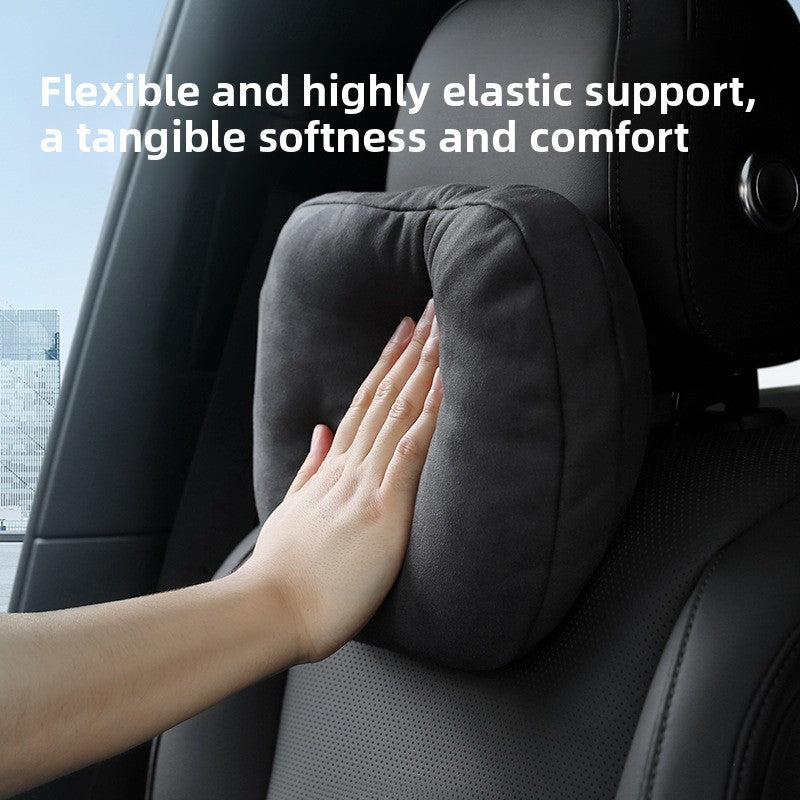 [Aisen] Vegan Leather Car Neck Pillow for Tesla All Models (Premium Memory Foam, Ergonomic Support)