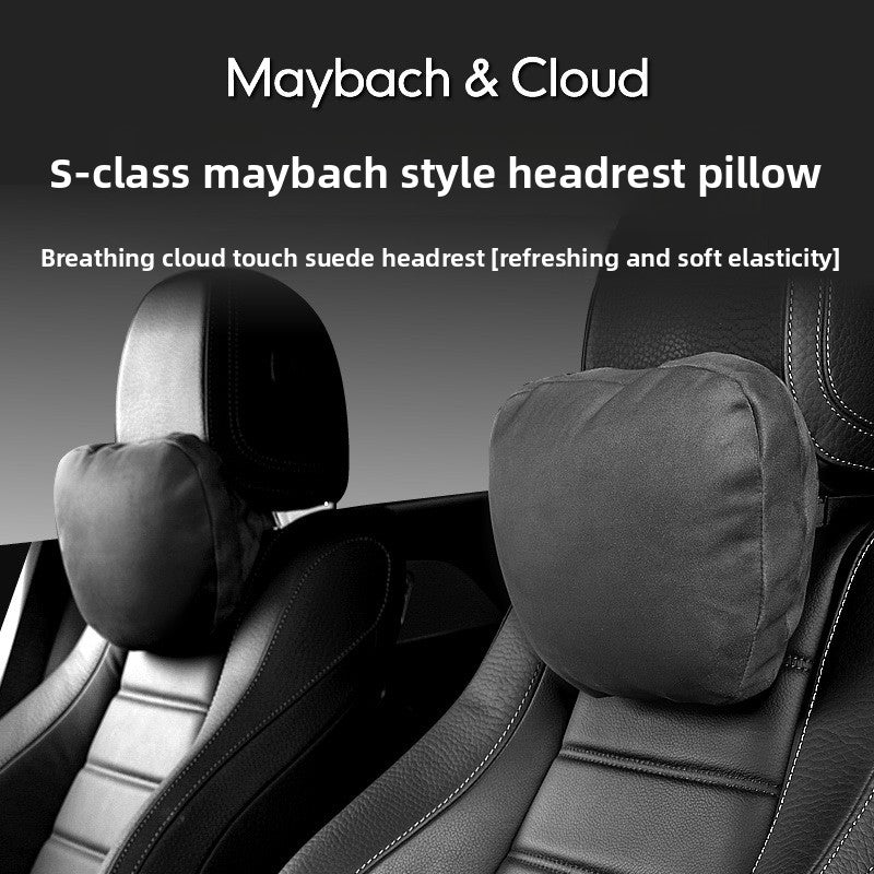 [Aisen] Vegan Leather Car Neck Pillow for Tesla All Models (Premium Memory Foam, Ergonomic Support)