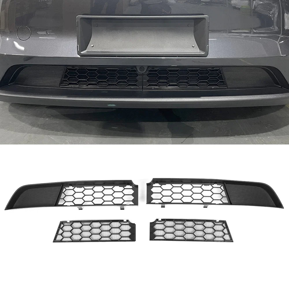 [Aisen] for Tesla Model Y Juniper Front Bumper Insect Net Medium Mesh Water Tank Radiator Protective Net ABS Car Protection Accessory