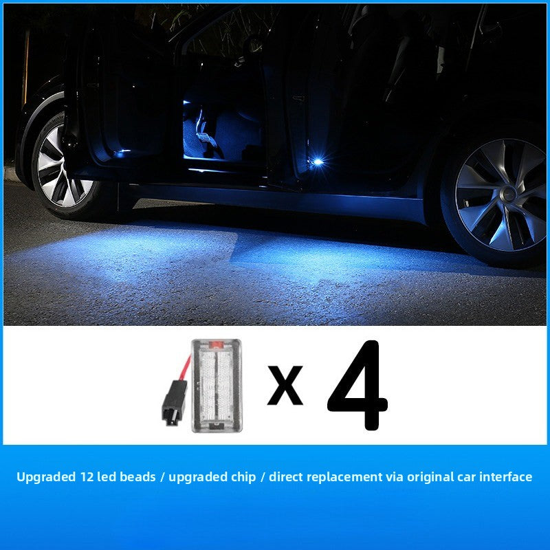 [Aisen] for Tesla model 3 model y model s model x 2021+welcome light (advanced fire-proof PC and high-output LED matrix, super bright 4 pieces)