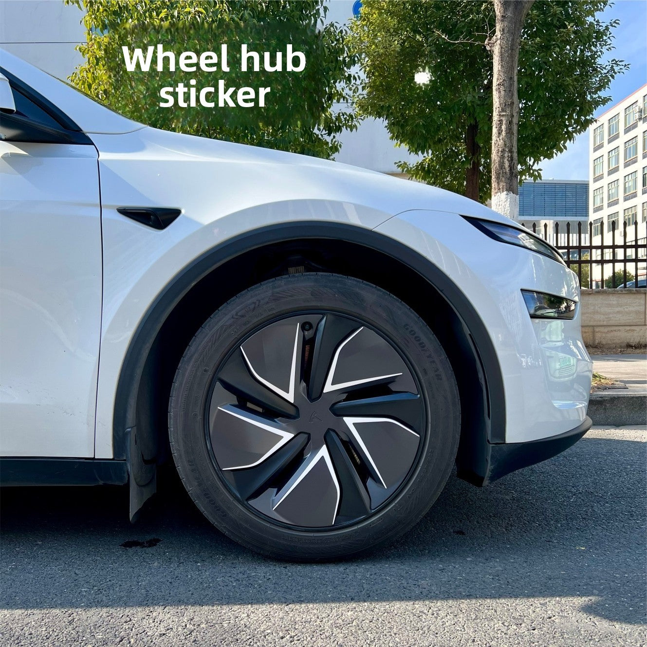 [Aisen] 19-Inch Wheel Rim Decal Wrap Vinyl Sticker Aero Wheel Hub Overlay Protect Trim for Tesla Model Y Juniper ( 20PCS 4-Wheel Complete Set)