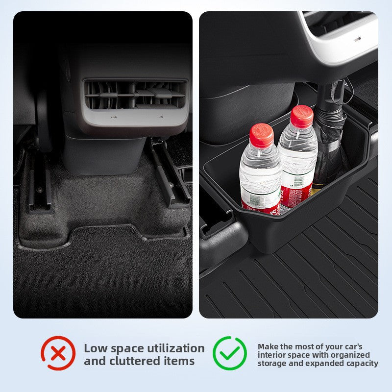 [Aisen] Silicone Under Seat Storage Box & Trash Bin for Tesla Model Y 2021-2024 (Premium Silicone, 1-Pack)