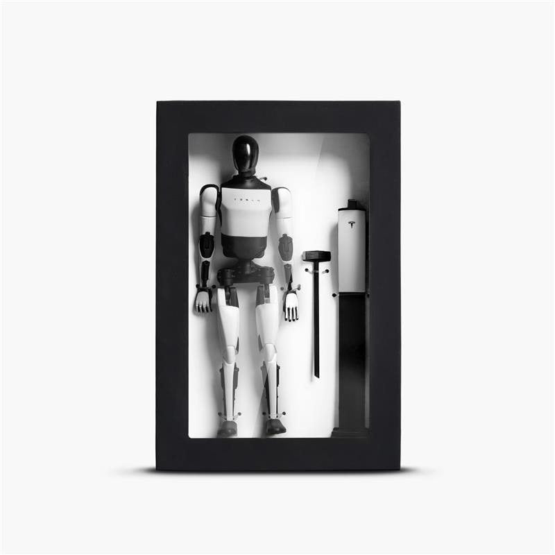 [Aisen] for Tesla Bot Action Figure for All Tesla Models Universal Fit Cyberpunk Silver Optimus Robot Toy (Dashboard Ornament, 1-Pack)