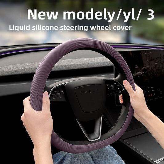 [Aisen] Anti-Slip Silicone Steering Wheel Cover for Tesla Model 3 Highland & Model Y Juniper (1-Pack)