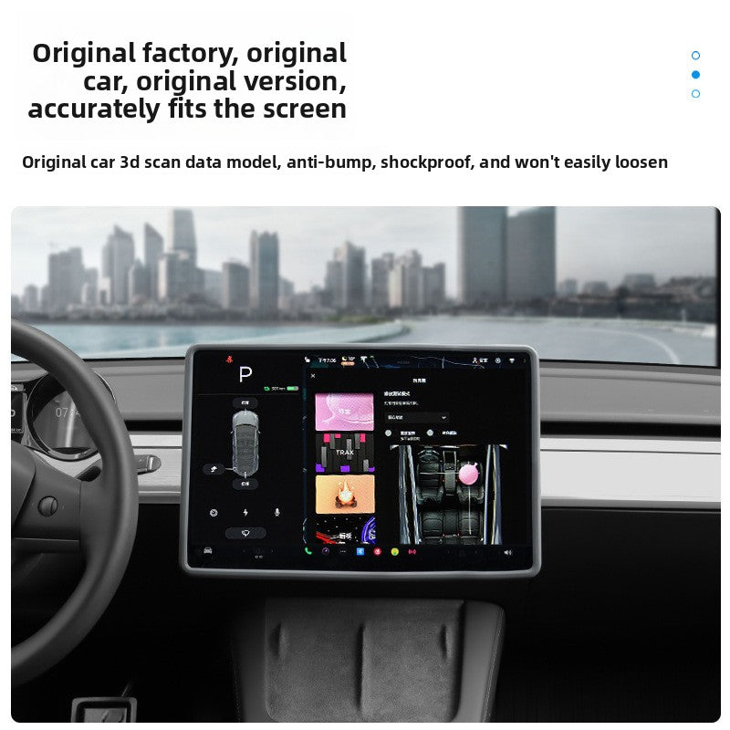 [Aisen] Center Console Screen Protector Frame Display Edge Guard Sleeve for Tesla Model Y Model 3 2021-2025 (Premium Shockproof Flexible Silicone, 15.4-Inch 1-Pack)