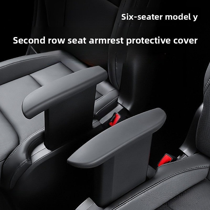 [Aisen] Waterproof Silicone Rear Armrest Cover for Tesla Model Y 6-Seater (Premium Anti-Scratch Seat Protector, Tactical Black 2PCS)