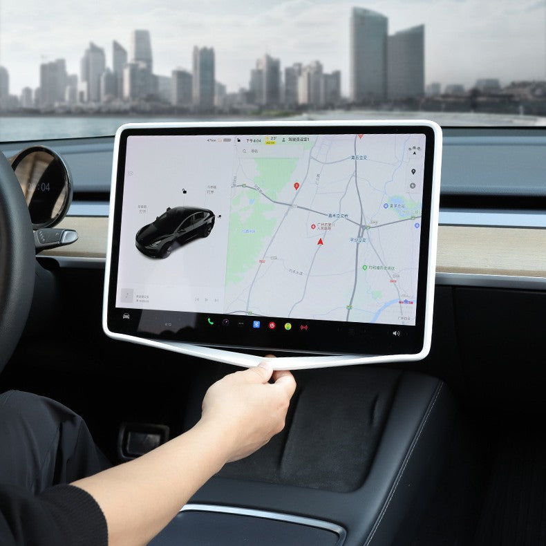 [Aisen] Center Console Screen Protector Frame Display Edge Guard Sleeve for Tesla Model Y Model 3 2021-2025 (Premium Shockproof Flexible Silicone, 15.4-Inch 1-Pack)