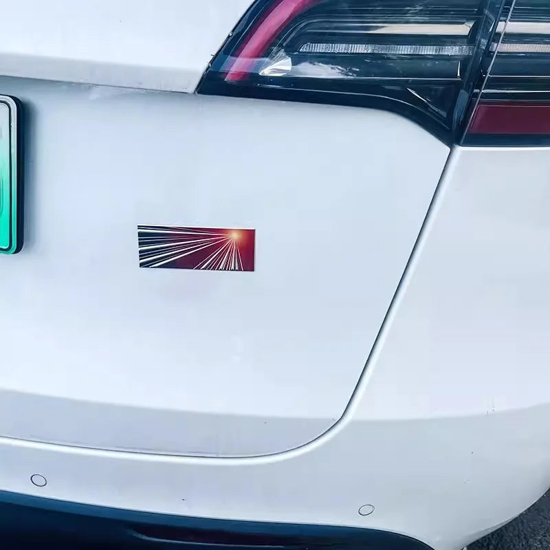 [Aisen] Infinity Mirror Trunk Logo Badge for Tesla Model Y (Premium Space-Time Tunnel Acrylic, 1-Pack)