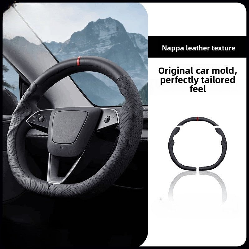 [Aisen] 3-Piece Segmented Steering Wheel Cover Ultra-Thin Anti-Slip Steering Grip for Tesla Model 3 Model Y 2017-2026