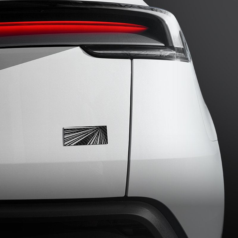 [Aisen] Debut Commemorative Tailgate Emblem Badge for Tesla Model Y Juniper (Real Dry Carbon Fiber, Rear Trunk 1-Piece)
