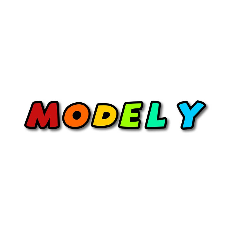 [Aisen] 3D Cartoon Letter Emblem for Tesla Model 3 & Model Y Trunk (Premium Weatherproof Polymer, Colorful Car Tail Badge)