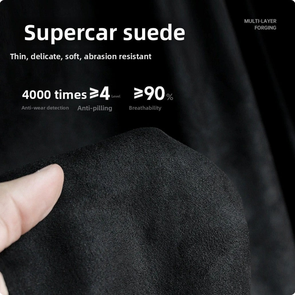 [Aisen] Steering Cockpit Grip Shield Breathable Suede Chassis Wrap for Tesla New Architecture (Ultra-Thin Wear-Resistant Micro-Suede, Laser-Cut 1-Piece Set)