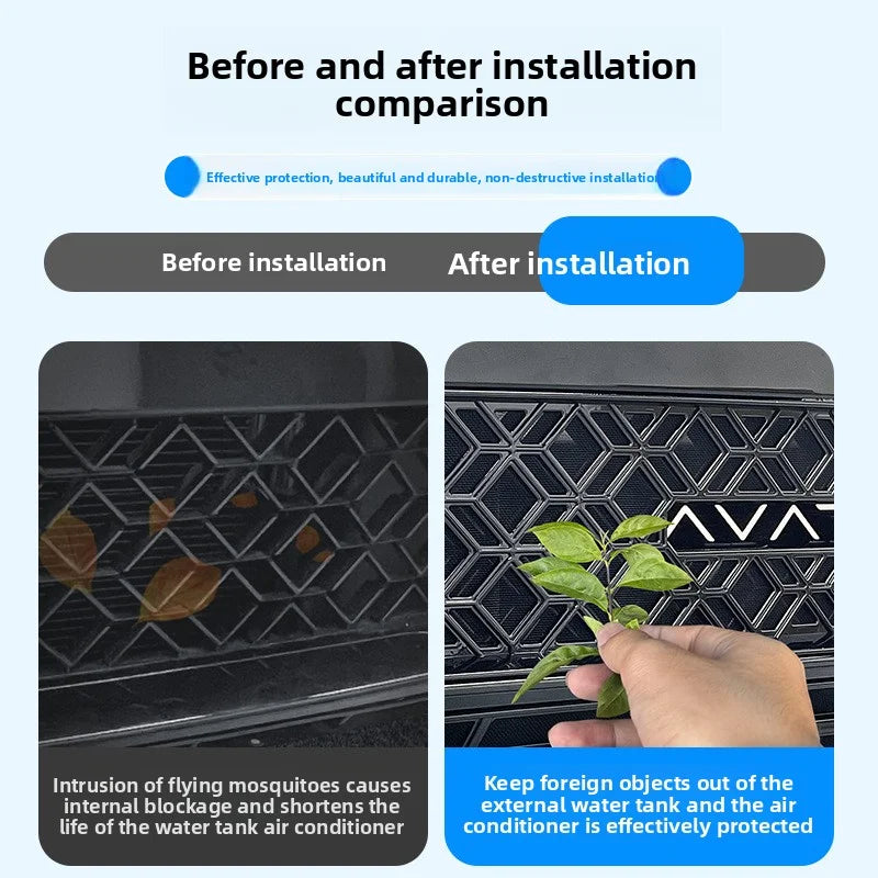 [Aisen] for Tesla Model Y Juniper Front Bumper Insect Net Medium Mesh Water Tank Radiator Protective Net ABS Car Protection Accessory
