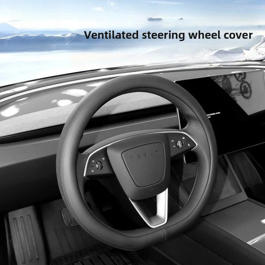 [Aisen] YL Custom-Fit Steering Wheel Cover Performance Leather Grip Cover for Tesla Model Y Juniper Model 3 Highland