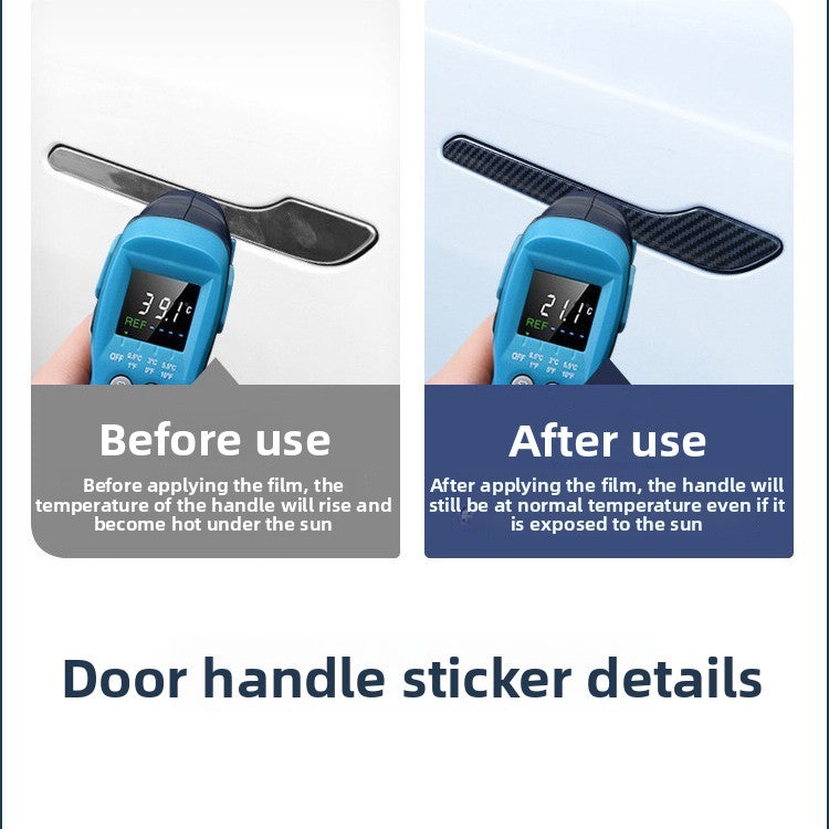 [Aisen] Exterior Door Handle Wrap Cover Stickers Anti-Scratch Protector Film for Tesla Model Y Model 3 (Premium 3D ABS Full Set 4-Pack)
