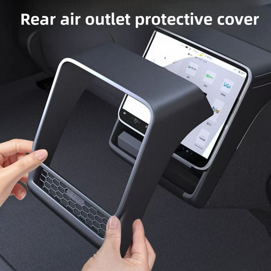 [Aisen] Rear Screen Frame Protector Cover Rear Display Edge Bumper Shield for Tesla Model Y Juniper Model 3 Highland (Premium Anti-Scratch Flexible Polymer & High-Impact ABS Matrix, Matte Black 1PCS)