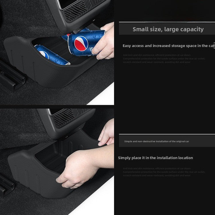 [Aisen] Rear Console Storage Box & Trash Bin Organizer Under-Vent Seatback Garbage Caddy for Tesla Model 3 Highland 2024+( 1-Piece Set)