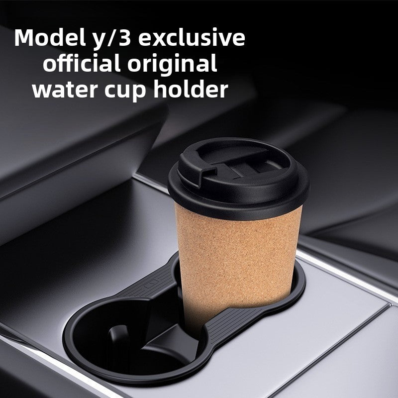 Center Console Cup Holder Insert for Tesla Model 3 Model Y 2021 2022 2023 Anti-Shake Limiter (Premium Liquid Silicone, 1-Pack)