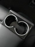 Carbon Fiber Rear Seat Cup Cover for Tesla Model 3 Highland 2024-2026