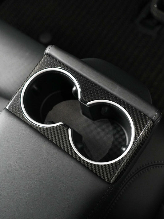 Carbon Fiber Rear Seat Cup Cover for Tesla Model 3 Highland 2024-2026