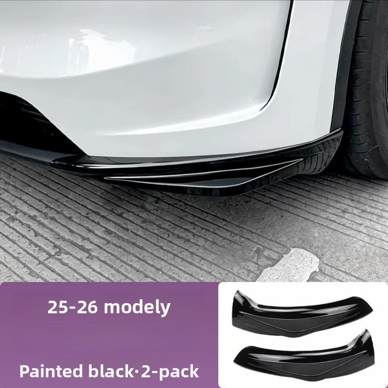 [Aisen] Front Bumper Protector Lip Corner Guard Anti-Scratch Bumper Winglet Spoiler for Tesla Model 3 Highland Model Y Juniper （Premium Luxury High-Toughness Automotive ABS 2-Piece Set）