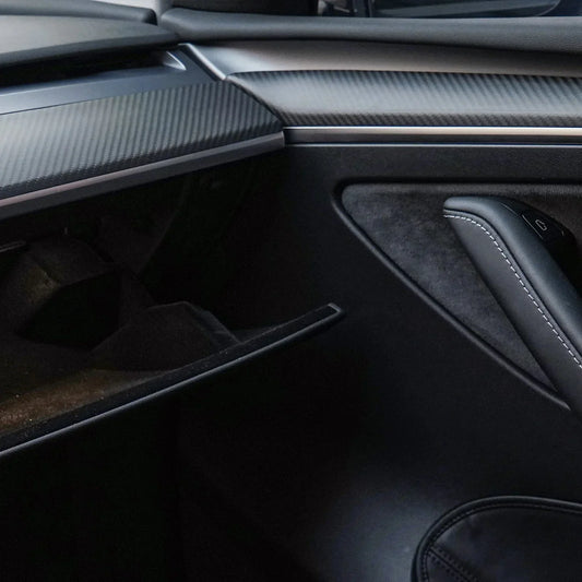 [Aisen] Dashboard & Door Panel Interior Trim Covers for Tesla Model 3 Model Y 2021-2023 Real Dry Carbon Fiber (Matte/Gloss, 3-Piece Set)