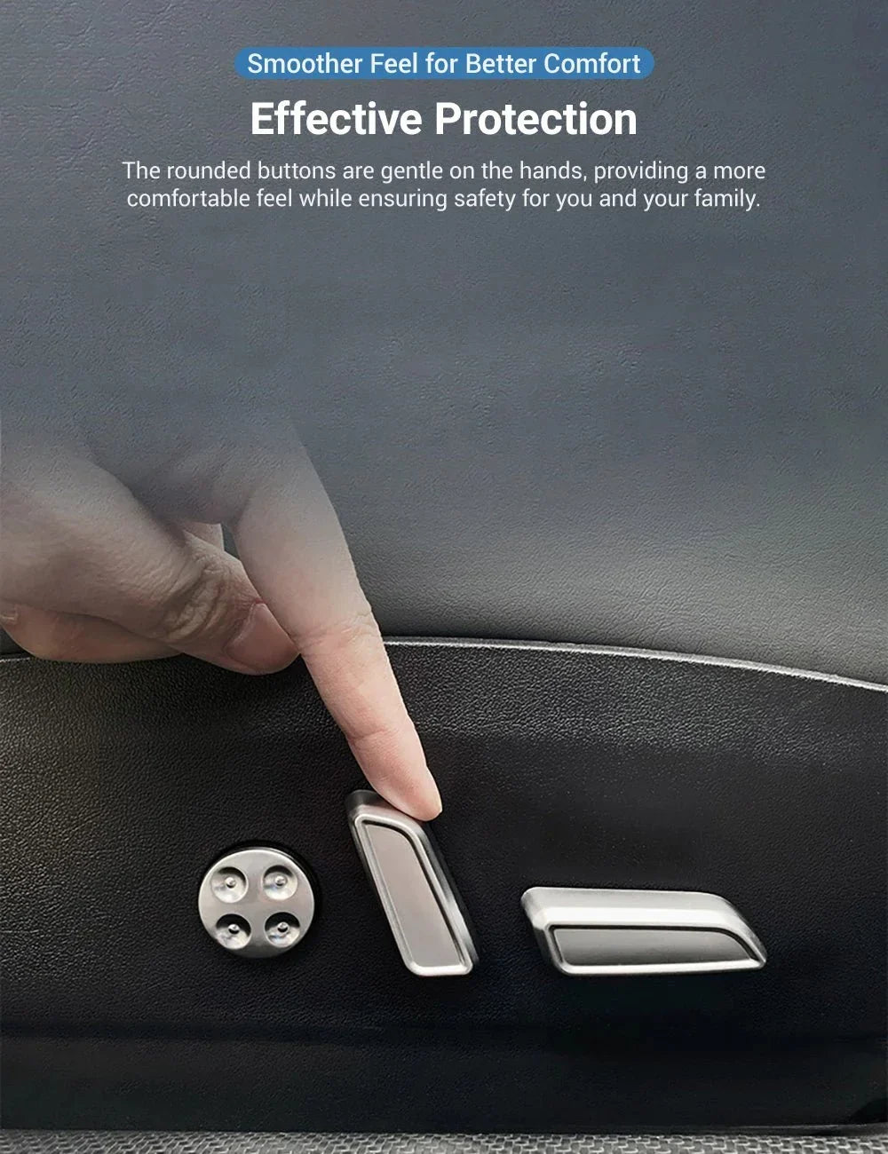 [Aisen] for Tesla Model 3 Model Y 2021-2023 Seat Adjustment Button Cover  Interior Trim Protector Matte Finish Seat Control Accessories