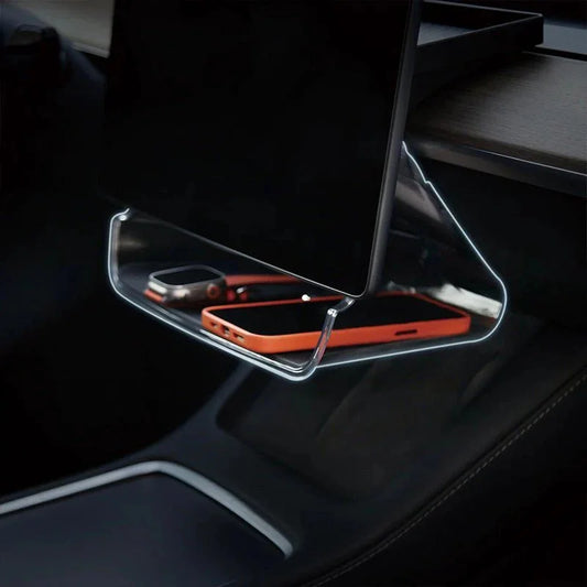 [Aisen] Center Console Organizer Under Screen Storage Tray for Tesla Model Y Model 3 2021-2023 (Premium Odorless Silicone, Dash Dashboard Behind Shunt 1-Pack)